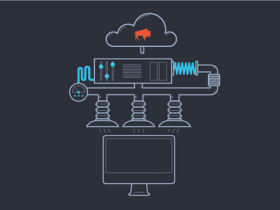 Multi Upload bison financial tech illustration machine multi upload technology upload