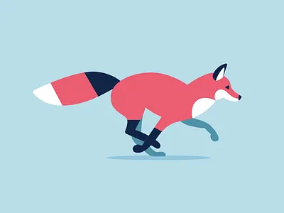 Fox 2 animal cute forest fox illustration outdoors running sketch vector wip