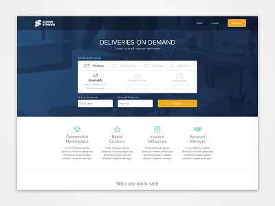 Street Stream Desktop Homepage courrier landing ui ux web