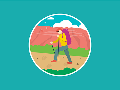 Ojai Hiker Spot Illustration backpacker hiker illustration mountains nordhoff ojai sespe spot trail vector wilderness