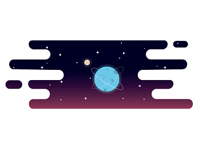 Spacey cosmic cute flat gradient illustration nasa nebula planet space stars ui vector