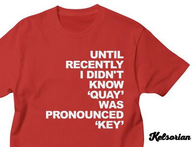 Quay Key T-shirt Design boating embarrassing humor humour key quay text type typographic white