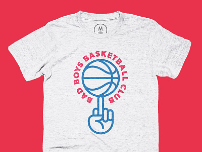 Bad Boys Basketball Club Cotton Bureau basketball cotton bureau detroit illustration line middle finger nba pistons shirt