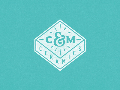 C&M Ceramics logo maine texture typography vector