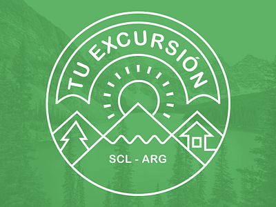 Tu excursión (rebound) green line logo mountain outdoor