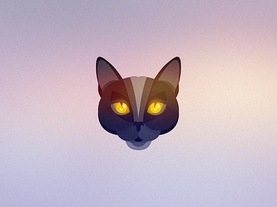 Voodoo black cat chartreux dark eyes glow gold golden grey logo pet store