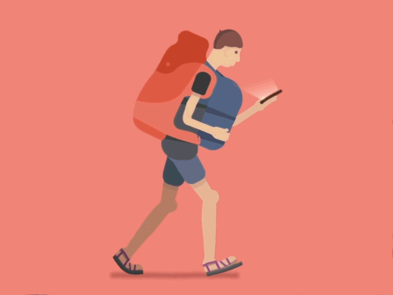 Traveling animation walking