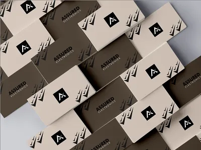 Business Card for Assured Electronics branding electronics letter a logo
