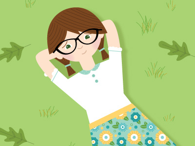 Cece in the Grass cece grass illustration illustrator thinking unicorn park vector