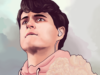 Young Lion digital ezra koenig flowers painting vampire weekend