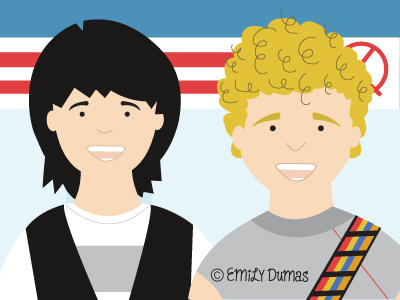 Bill And Ted 80s adventure bill and ted excellent illustration illustrator vector