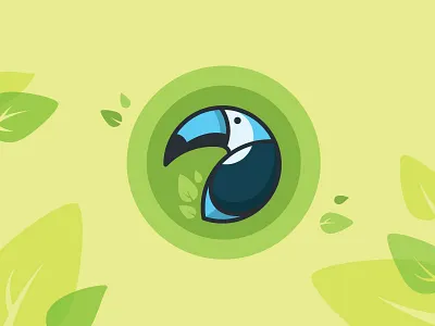 Toucan bird brand leaf logo rainforest rio stamp toucan tropical