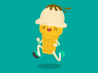 Ice Cream Run 2017 Mascot cartoon drawing illustration mascot
