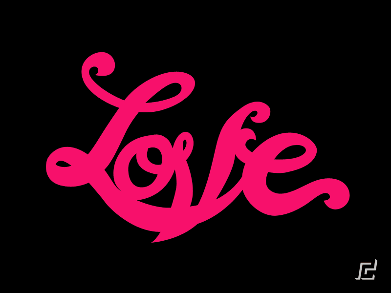 Love Typography Design with depth animation abstract animation color digital art lettering love photoshop pink type typography vector wave