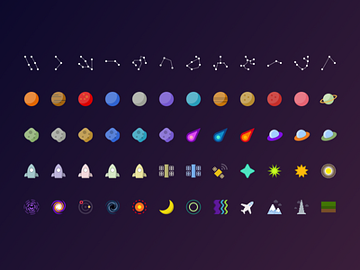 Icon Set etc icon illust planet rocket sketch3 space star