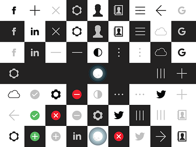 Luna Icons address black book icons settings social white