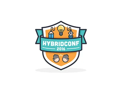 Hybrid Conf badge conf creative hybrid icon illustration sticker