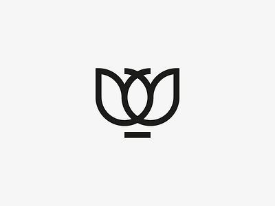 Tulip design flower logo minimal minimalistic tulip