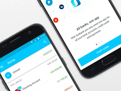 Outbank on Android WIP android app banking material money outbank security sketch