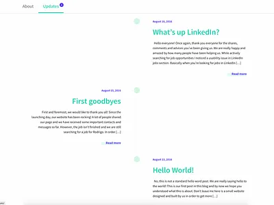 Post Timeline dontleavemehere kickstarter post timeline ui ux webdesign