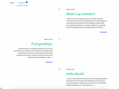 Post Timeline dontleavemehere kickstarter post timeline ui ux webdesign