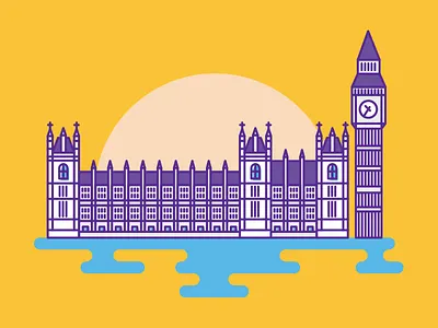 Houses of Parliament big ben houses of parliament illustration