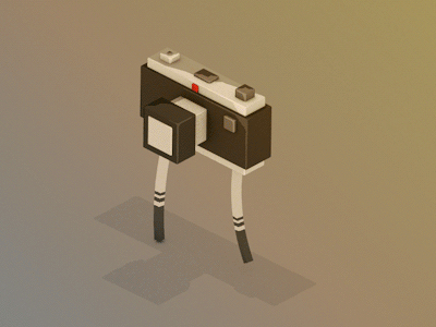 the walking camera 3d after effects animation c4d character gif mograph renatorena