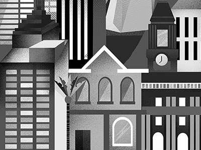 Auckland City architecture auckland buildings bw city cityscape grain illustration texture wip