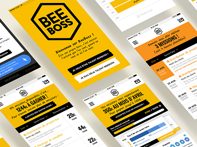 BeeBoss - Interface app application inteface mobile mockup screen ui ux