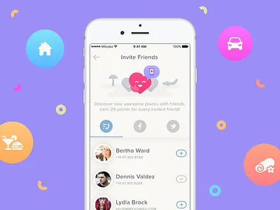 Hey, it's time to invite your friends! app apple design friends interface invite ios iphone mobile ui ux