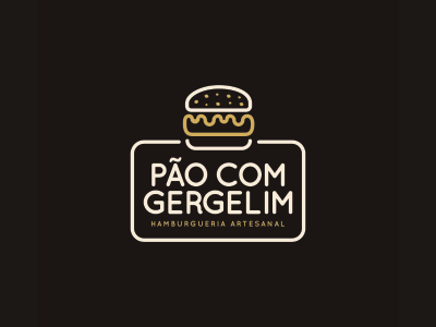 Pão com Gergelim brand branding burger burgers flat food logo mark pão com gergelim symbol