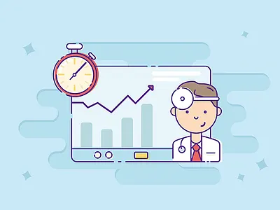 Conducting a brand audit is like a health check analytics blog branding business chart flat flat design health icon illustration marketing vector