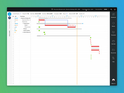 Enterprise Software Gantt Chart dashboard enterprise gantt chart material design profile ui