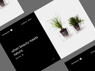 Blackgarden black garden landing layout minimal page product simple