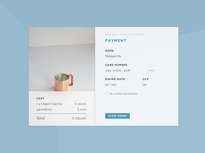 3/4 Copper cup 002 cb dailyui design form payment ui