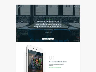 Get a table in the best restaurants on Bim 003 bim dailyui design landing page restaurant ui web