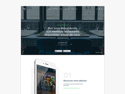 Get a table in the best restaurants on Bim 003 bim dailyui design landing page restaurant ui web
