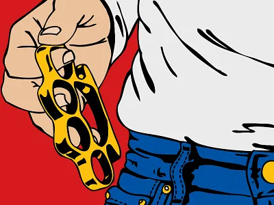 Brass Knuckles 3 oclock high brass knuckles illustration