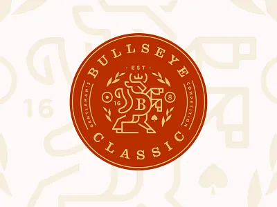 Bullseye Classic animal bar bull crest darts game horns pool crown shield