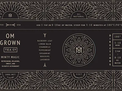 Om Grown Tea tin can