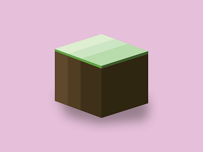 Generic Land Chunk #1 chance chances of land cube cubism generic green land minecraft minimal shaded shadow shadows