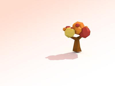 Autumn tree 3d 4d autumn cinema low poly october september tree