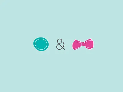 Buttons & Bows Boutique Icons ampersand bows button earrings pink teal typography