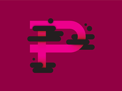 Smokey P illustration letter logo smoke