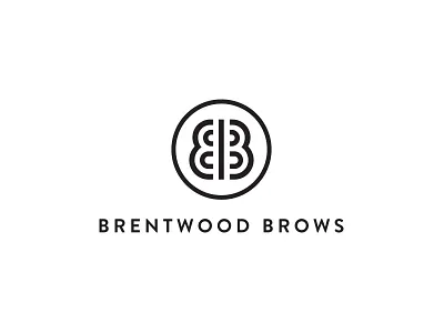 Brentwood Brows Logo Stacked black branding brandon grotesque illustration logo typography