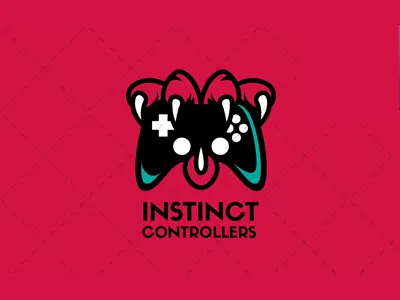 Instinct Controllers Gaming Logo claw claws controller esports game gamer games gaming hand strong