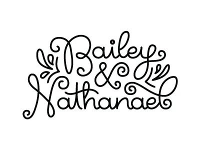 Wedding Logo cursive hand lettered hand lettering logo logotype monogram type typography wedding