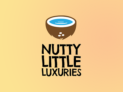 Nutty Little Luxuries Logo coconut illustration logo