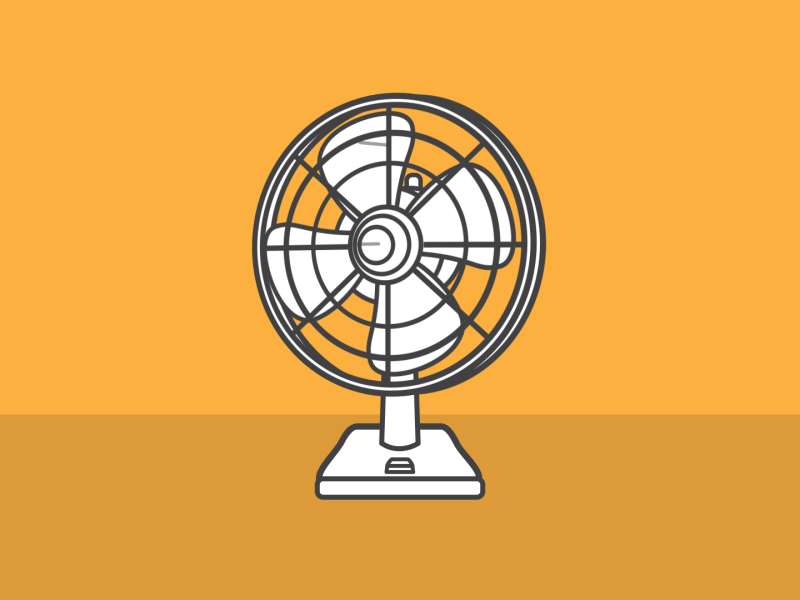 Fan animated animation fan gif heat hot illustration loop summer vector weather