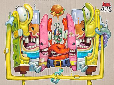 Spongebob art legik patrick spongebob squidward star tentacles